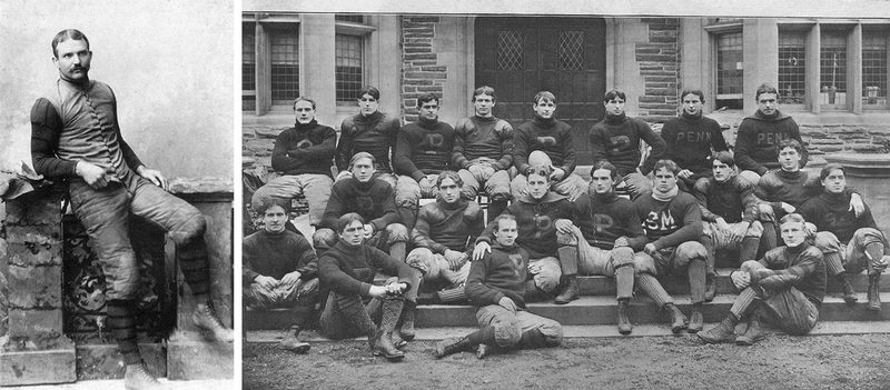 George Woodruff (left); the 1897 Penn football team (via Penn)